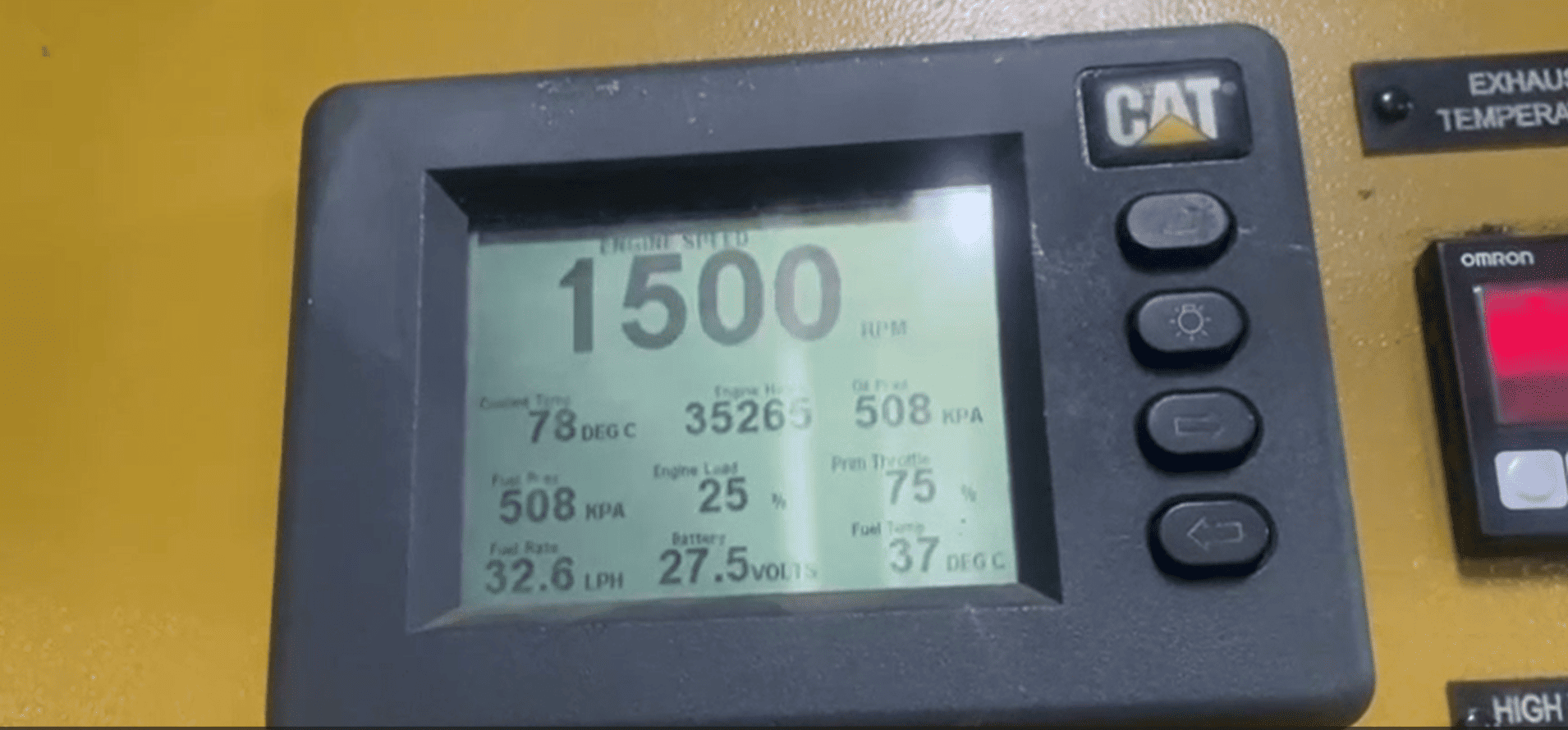 RPM screen after calibration